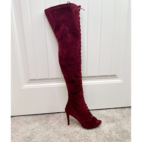 Wild Diva Wine Over the knee boots 8.5     #32 - Picture 5 of 13